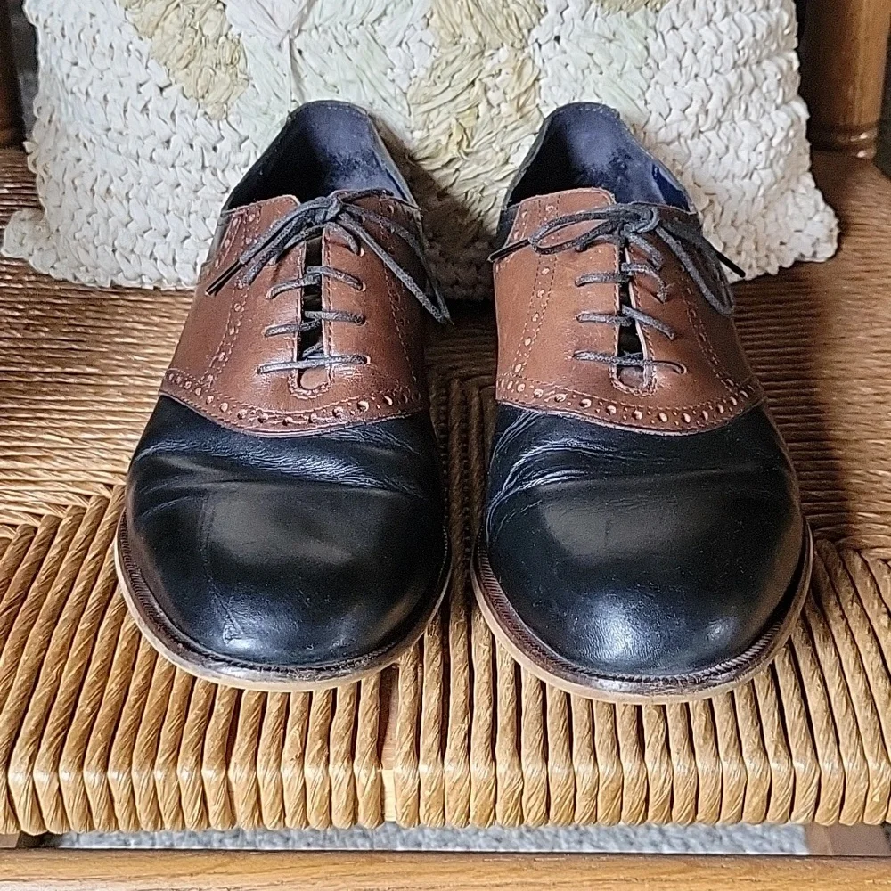 Cole Haan brown and black loafers/oxfords, size 10.5M